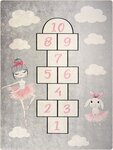 Tapis enfant Marelle 80 x 150 cm - Gris