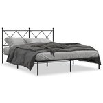 vidaXL Cadre de lit métal sans matelas et tête de lit noir 160x200 cm