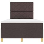 vidaXL Lit à ressort LED avec matelas Marron foncé 120 x 190 cm tissu