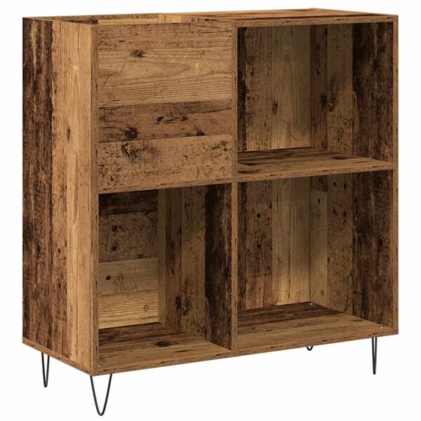 vidaXL Meuble à vinyles avec étagère chêne artisanal 85 x 38 x 89 cm