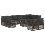 vidaXL Ensemble de canapé de jardin 13 Pièces Gris polyrotin