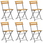 vidaXL Chaises pliables de jardin lot de 6 Acier bois d'acacia massif