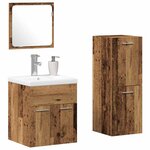 vidaXL Ensemble de mobilier de salle de bain 4 Pièces Bois Ancien