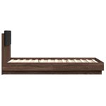 vidaXL Cadre de lit avec LED sans matelas chêne marron 90x190 cm