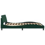 vidaXL Cadre de lit Dover vert foncé 160x200 cm velours