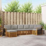 vidaXL Ensemble de canapé d'angle 7 Pièces Gris Naturel et Clair