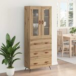 vidaXL Buffet avec étagère 2 Pièces Chêne artisanal Bois d'ingénierie