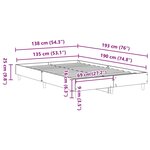 vidaXL Cadre de lit sans matelas vieux bois 135x190 cm bois ingénierie