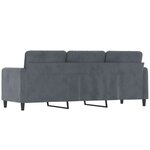 vidaXL Canapé à 3 places Gris foncé 180 cm Velours
