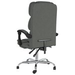 Chaise fauteuil siège pivotante de inclinable de bureau informatique étude foncé tissu gris 02_0024242