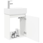 vidaXL Meuble de salle de bain avec robinet Blanc 45 5 x 22 5 x 84 cm
