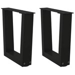 vidaXL Pieds de table basse en V 2 pièces Noir 30 x (30-31 3) cm Acier