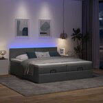 VidaXL Cadre de lit ottoman avec matelas gris foncé 160x200cm tissu