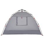 vidaXL Tente de plage 2 personnes gris libération rapide imperméable