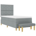 vidaXL Lit à ressorts avec matelas Gris clair 90 x 190 cm tissu
