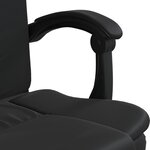 vidaXL Fauteuil inclinable de bureau Noir Similicuir