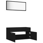 vidaXL Ensemble de meubles de salle de bain 2 Pièces noir bois ingénierie