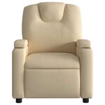 vidaXL Fauteuil inclinable de massage électrique crème tissu