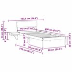 vidaXL Cadre de lit avec tête de lit Marron 90 x 200 cm Pin massif