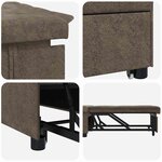 vidaXL Canapé-lit 3-en-1 Design rétractable Vert armée en simili cuir