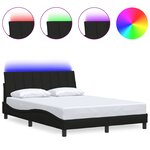 vidaXL Cadre de lit sans matelas noir 140x190 cm tissu