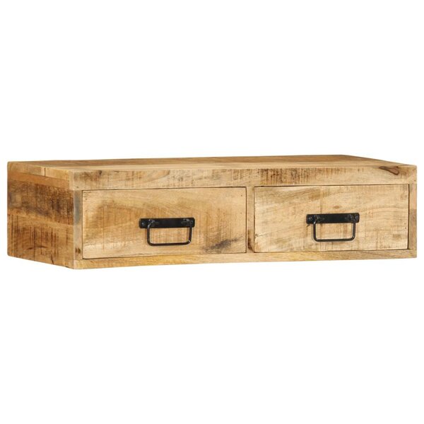 VidaXL Meuble TV mural 80x30x19 cm bois massif de manguier brut
