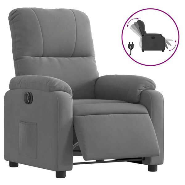vidaXL Fauteuil inclinable électrique gris foncé tissu microfibre