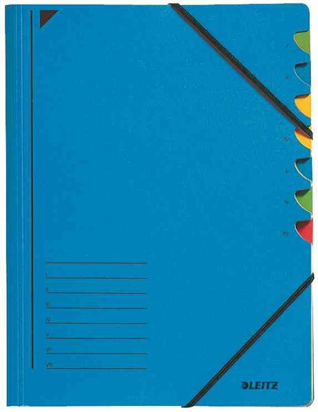 Classeur trieur  A4  carton  7 compartiments  bleu LEITZ