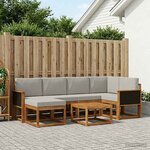 vidaXL Ensemble de canapés d'extérieur 7 Pièces Naturel et gris clair