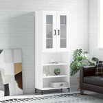 vidaXL Buffet haut Blanc 69 5x34x180 cm Bois d'ingénierie