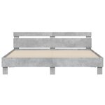 vidaXL Cadre de lit avec LED sans matelas gris béton 200x200 cm