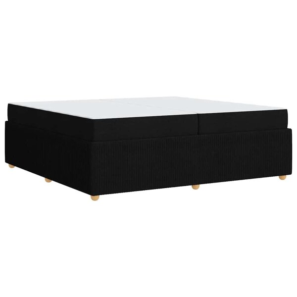 vidaXL Cadre de lit avec matelas avec matelas Noir 200 x 200 cm tissu