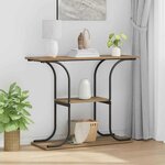 vidaXL Table console avec étagère chêne artisanal 101 x 35 x 80.5 cm