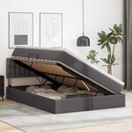 vidaXL Lit avec rangement et matelas Gris 140 x 190 cm Simili cuir