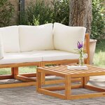 vidaXL Canapé d'angle sectionnel et coussin blanc crème Bois d'acacia