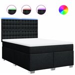 vidaXL Sommier à lattes de lit avec matelas Noir 160x200 cm Tissu
