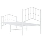 vidaXL Cadre de lit métal sans matelas avec pied de lit blanc 75x190cm