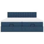VidaXL Cadre de lit ottoman avec matelas bleu 180x200 cm tissu