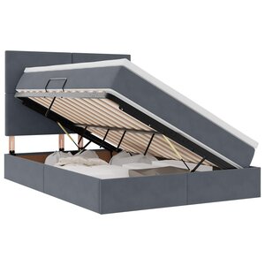 vidaXL Lit avec rangement et LED Gris foncé 140 x 200 cm Velours