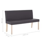 vidaXL Banc 139 5 cm Gris Similicuir