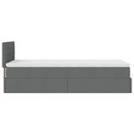 vidaXL Cadre de lit ottoman avec matelas gris foncé 80x200 cm tissu