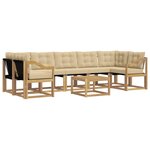 vidaXL Ensemble de canapés d'extérieur 8 Pièces Blanc et Beige