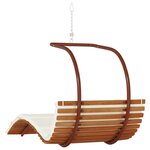 vidaXL Chaise à bascule avec coussin tissu et bois massif de peuplier