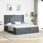 VidaXL Cadre de lit ottoman avec matelas gris foncé 160x200cm velours