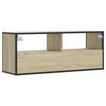 vidaXL Meuble TV chêne sonoma 100x31x39 5cm bois d'ingénierie et métal