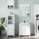 vidaXL Meubles de salle de bain 3 Pièces BERG blanc bois de pin massif