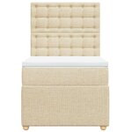 vidaXL Sommier à lattes de lit avec matelas Crème 100x200 cm Tissu