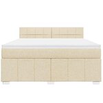 vidaXL Sommier à lattes de lit avec matelas Crème 180x200 cm Tissu