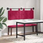 vidaXL Tête de lit suspendue Avec lumière LED Bordeaux Velours
