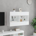 vidaXL Meuble TV mural avec lumières LED blanc 98 5x30x60 5 cm